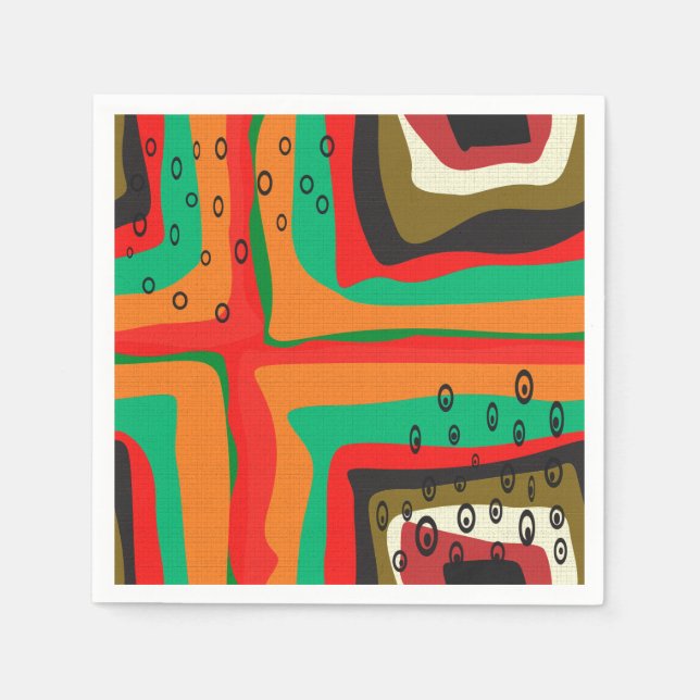 Guardanapo De Papel Padrão de retrorcores modernas abstrato sem costur (Frente)