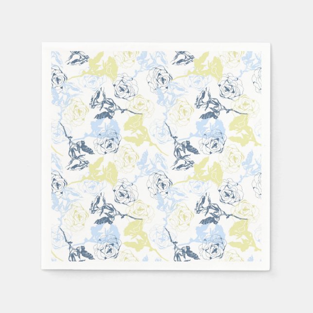 Guardanapo De Papel Padrão de rosa de jardim de vindima (Frente)