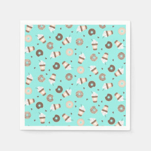 Guardanapo De Papel Padrão de Rosquinha borrifada de café