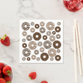 Guardanapo De Papel Padrão de rosquinha, Rosquinhas de chocolate, Rosq