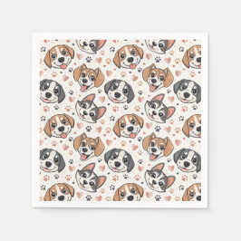 Guardanapo De Papel Padrão de Rosto de Cachorrinho Fofo Design para Cr