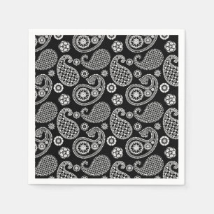 Guardanapo De Papel Padrão de salsa, preto e branco