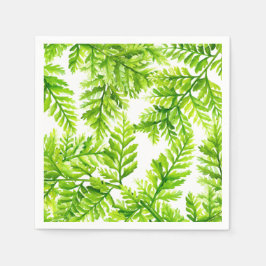 Guardanapo De Papel Padrão de Samambaias em Verde Chartreuse Aquarela 