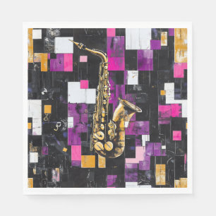 Guardanapo De Papel Padrão de saxofone moderno