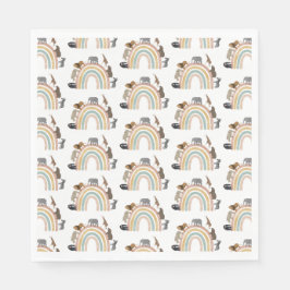 Guardanapo De Papel Padrão de Selva Arco-Íris de Cores Terrestres