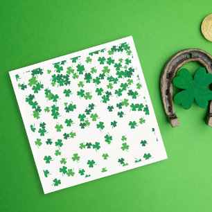 Guardanapo De Papel Padrão de Shamrock de Dia de São Patrício Sortudo