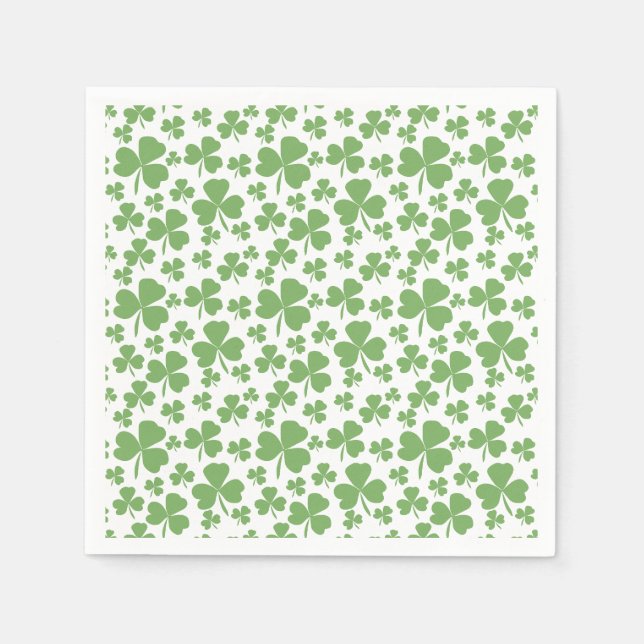 Guardanapo De Papel Padrão de Shamrock de verde-bonito (Frente)