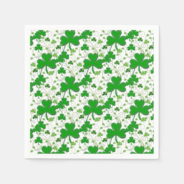 Guardanapo De Papel Padrão de Shamrock irlandês (Frente)