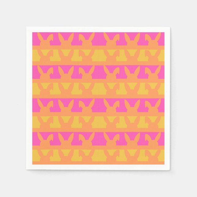 Guardanapo De Papel Padrão de silhueta da Páscoa Bunny (Frente)