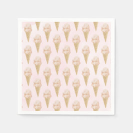 Guardanapo De Papel Padrão de Sorvete de Aquarela Verão