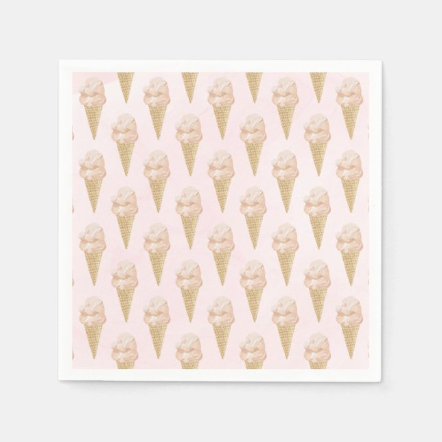 Guardanapo De Papel Padrão de Sorvete de Aquarela Verão (Frente)