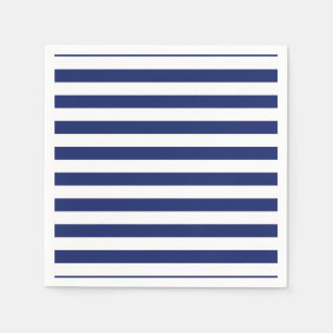 Guardanapo De Papel Padrão de Stripe marinho Azul e Branco