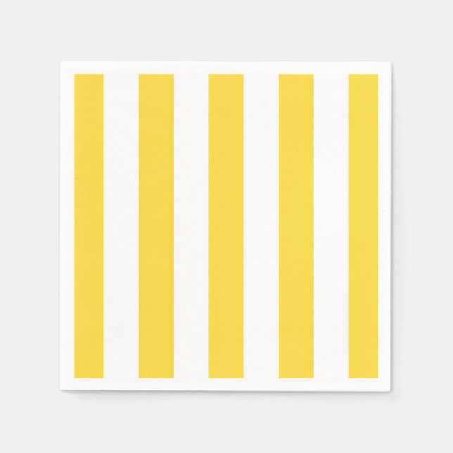 Guardanapo De Papel Padrão de Stripes Branco Amarelo do Ananás (Frente)