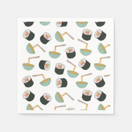 Guardanapo De Papel Padrão de Sushi e Noodles