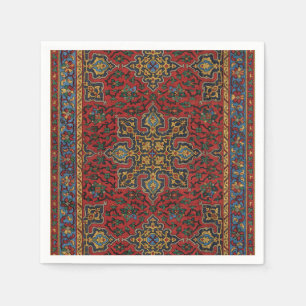 Guardanapo De Papel Padrão de Tapete Persa Vintage Vermelho Azul Arabe