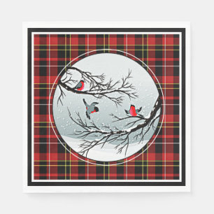 Guardanapo De Papel Padrão de Tartan Branco Amarelo-Amarelo-Vermelho 