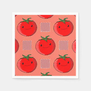 Guardanapo De Papel Padrão de Tartan de Tomato Vermelho e Xadrez Rosa