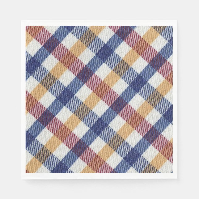 Guardanapo De Papel Padrão de Tartan multicolorido (Frente)
