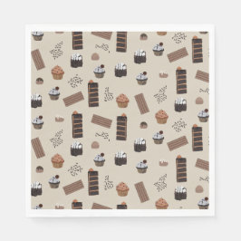 Guardanapo De Papel Padrão de Tema de Chocolate