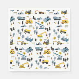 Guardanapo De Papel Padrão de Tema de Construção Azul