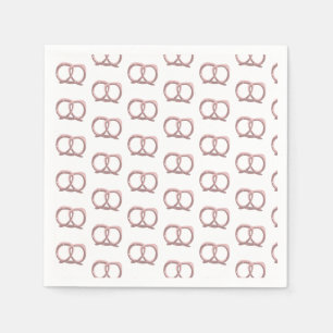 Guardanapo De Papel Padrão de Torção de Pretzel Salgado para Festa