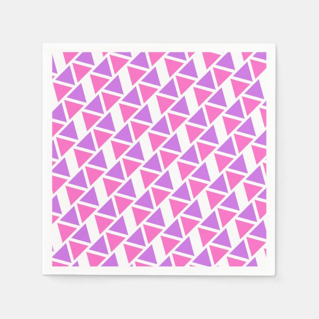 Guardanapo De Papel Padrão de triângulo Rosa Roxo (Frente)