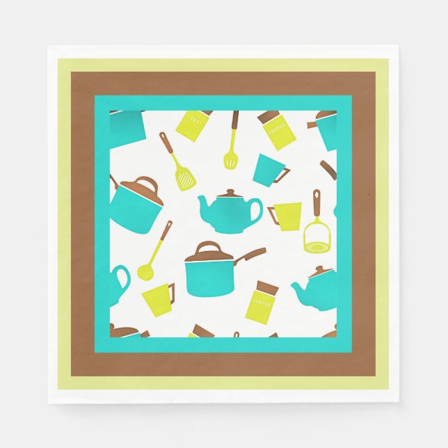 Guardanapo De Papel Padrão de Utensílios da cozinha (Frente)