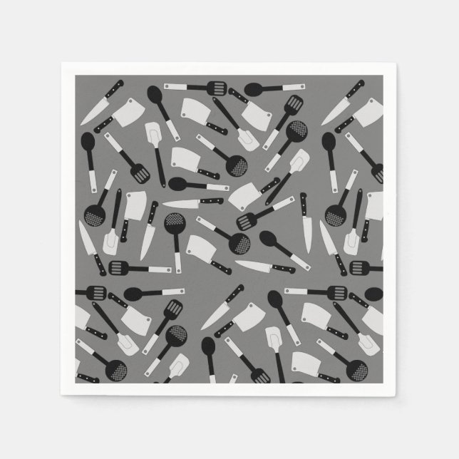 Guardanapo De Papel Padrão de Utensílios de cozinhar (Frente)