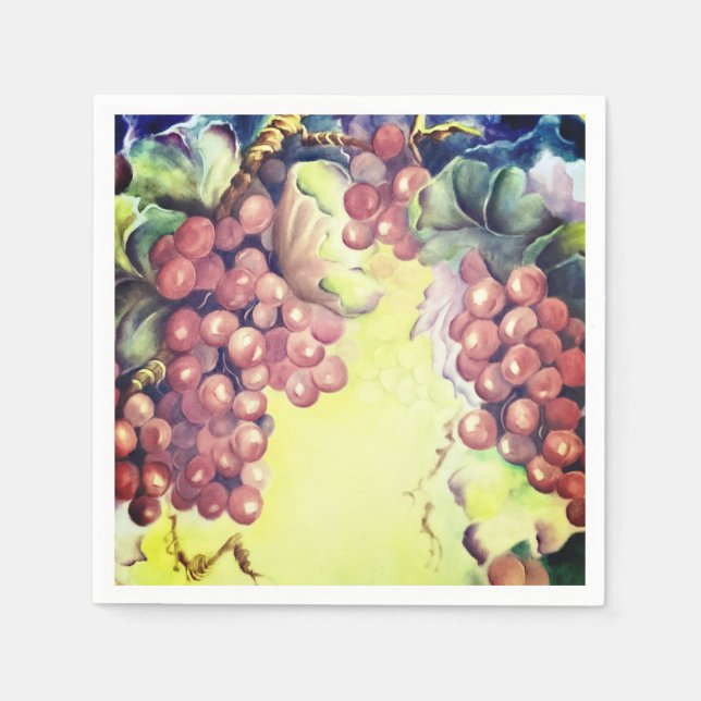 Guardanapo De Papel Padrão de Uva Vermelha Luxuosa (Frente)