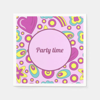 Guardanapo De Papel Padrão de Verão de cor roxa das Vibes, de 70 anos
