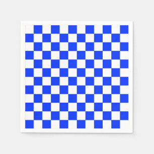 Guardanapo De Papel Padrão de Verificação Branco Azul