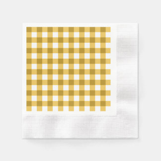 Guardanapo De Papel Padrão De Verificação De Gingham Amarelo E Branco