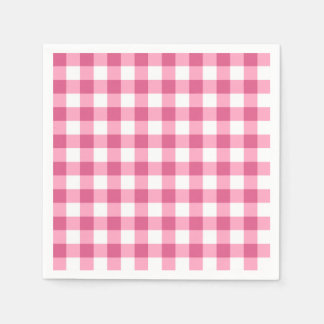 Guardanapo De Papel Padrão De Verificação De Gingham Cor-De-Rosa E Bra