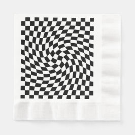 Guardanapo De Papel Padrão de Verificação de Preto e Branco