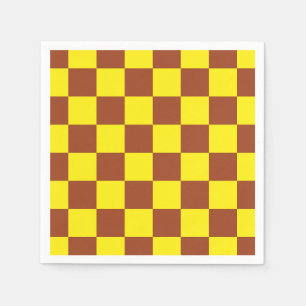 Guardanapo De Papel Padrão de Verificação Marrom Amarelo Verificado