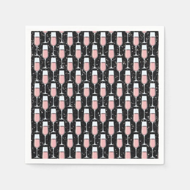 Guardanapo De Papel Padrão de Vinho Rosé (Frente)