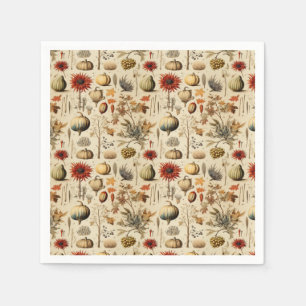 Guardanapo De Papel Padrão de Vintage de Ação de Graças Floral (3)