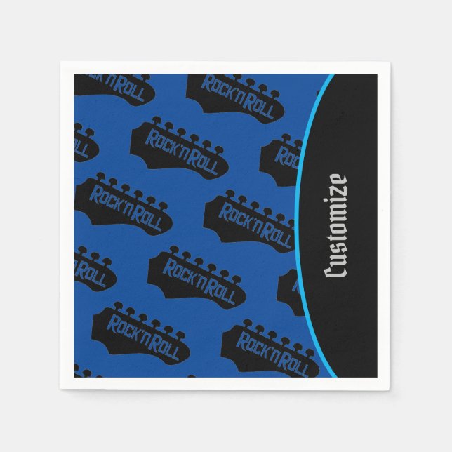 Guardanapo De Papel Padrão de Violão Rock and Roll 2 (Frente)