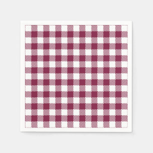 Guardanapo De Papel Padrão de Xadrez de Gingham Vermelho Escuro