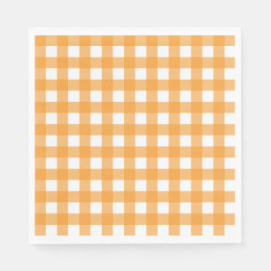 Guardanapo De Papel Padrão de Xadrez Laranja de outono