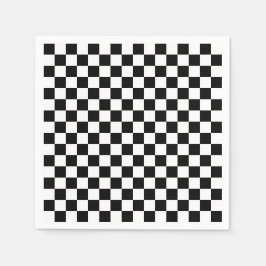Guardanapo De Papel Padrão de xadrez preto e branco