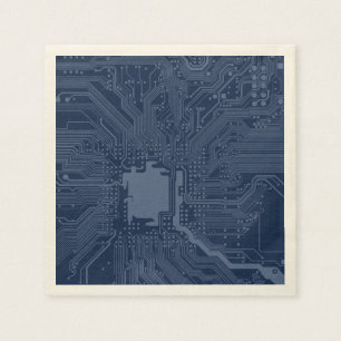 Guardanapo De Papel Padrão do circuito da placa-mãe do Geek azul