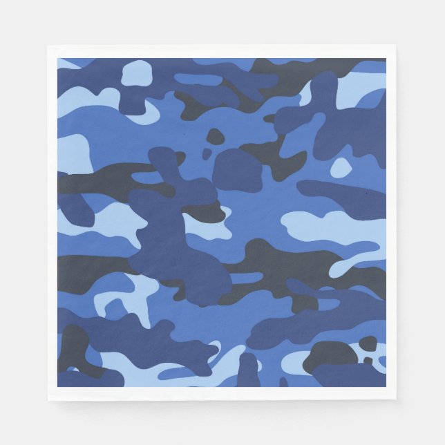 Guardanapo De Papel Padrão do Exército Azul Camo de Camuflagem (Frente)