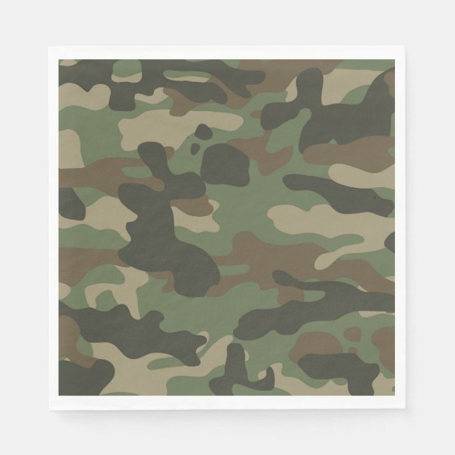 Guardanapo De Papel Padrão do Exército Verde Camo de Camuflagem (Frente)