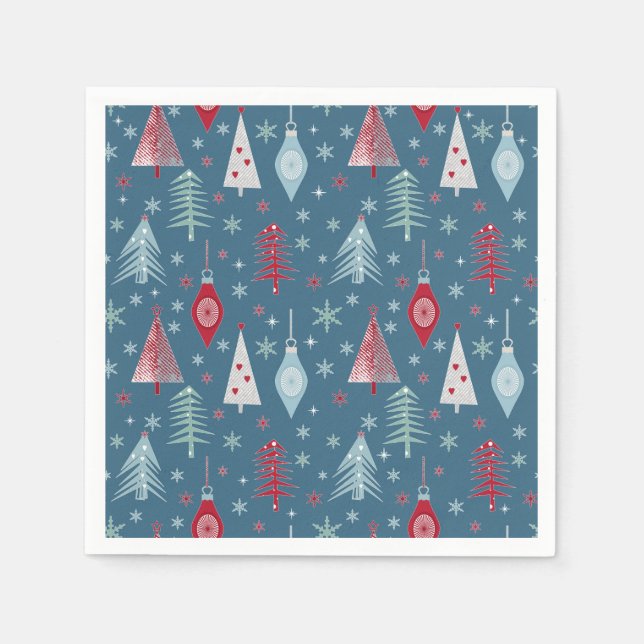 Guardanapo De Papel Padrão do Natal de inverno. (Frente)