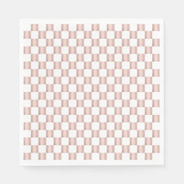 Guardanapo De Papel Padrão do quadro de verificação cor-de-rosa Dourad