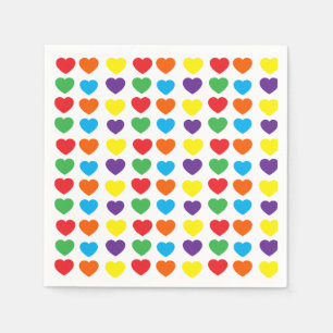 Guardanapo De Papel Padrão do Rainbow Heart