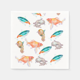 Guardanapo De Papel Padrão dos animais marinhos