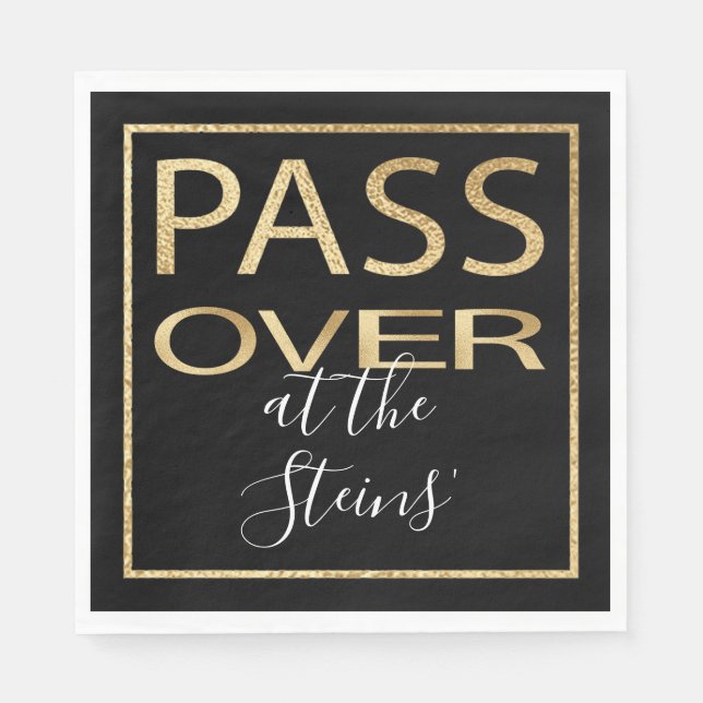 Guardanapo De Papel Padrão Dourado de Passover Napkins Padrão de Passo (Frente)