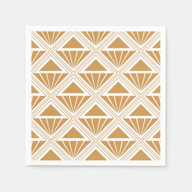 Guardanapo De Papel Padrão Dourado e branco de Deco de Arte com rombos (Frente)
